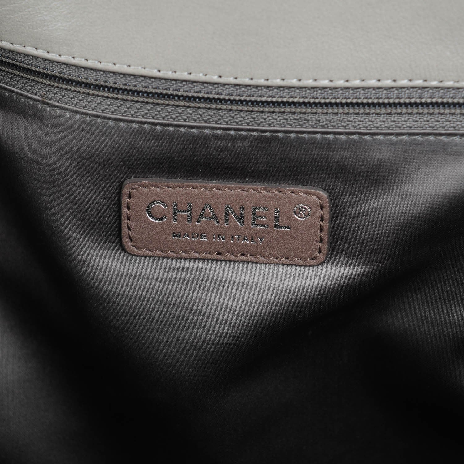 Chanel Glazed Lambskin Quilted North South Large Tote Grey 6 of 7
