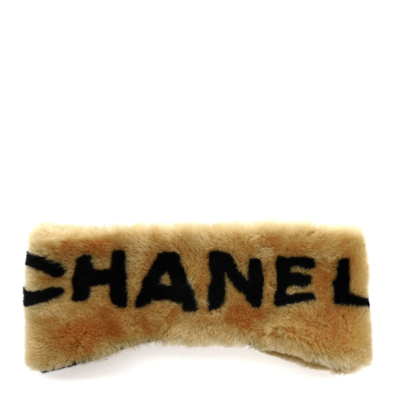 Chanel Dyed Shearling CC Headband Brown Black 1 of 4