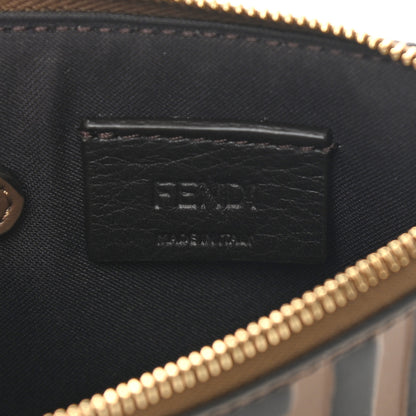 Fendi Vitello Soft F is Fendi Bi-Color FF 1974 Embossed Key Case Pouch Maya Black 6 of 8