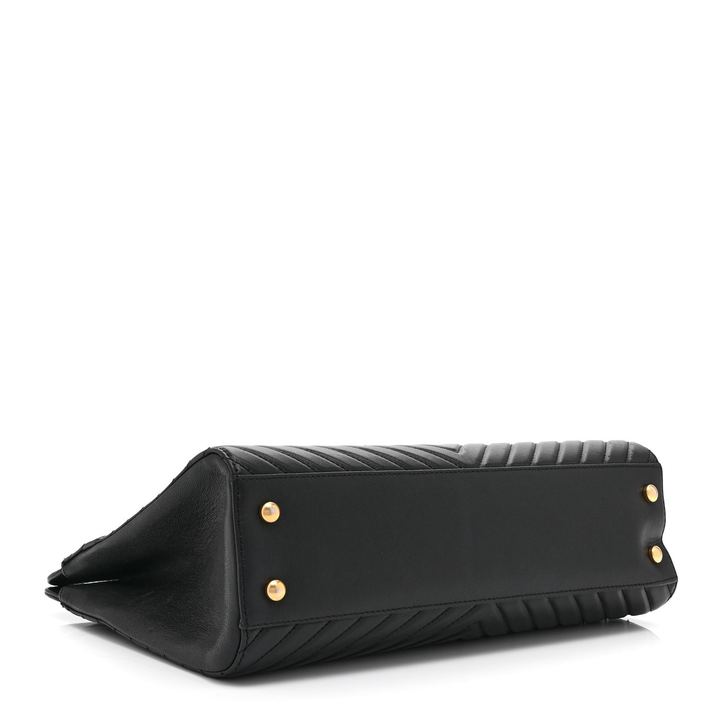 Shiny Sheepskin Chevron Quilted Collar and Tie Flap Black