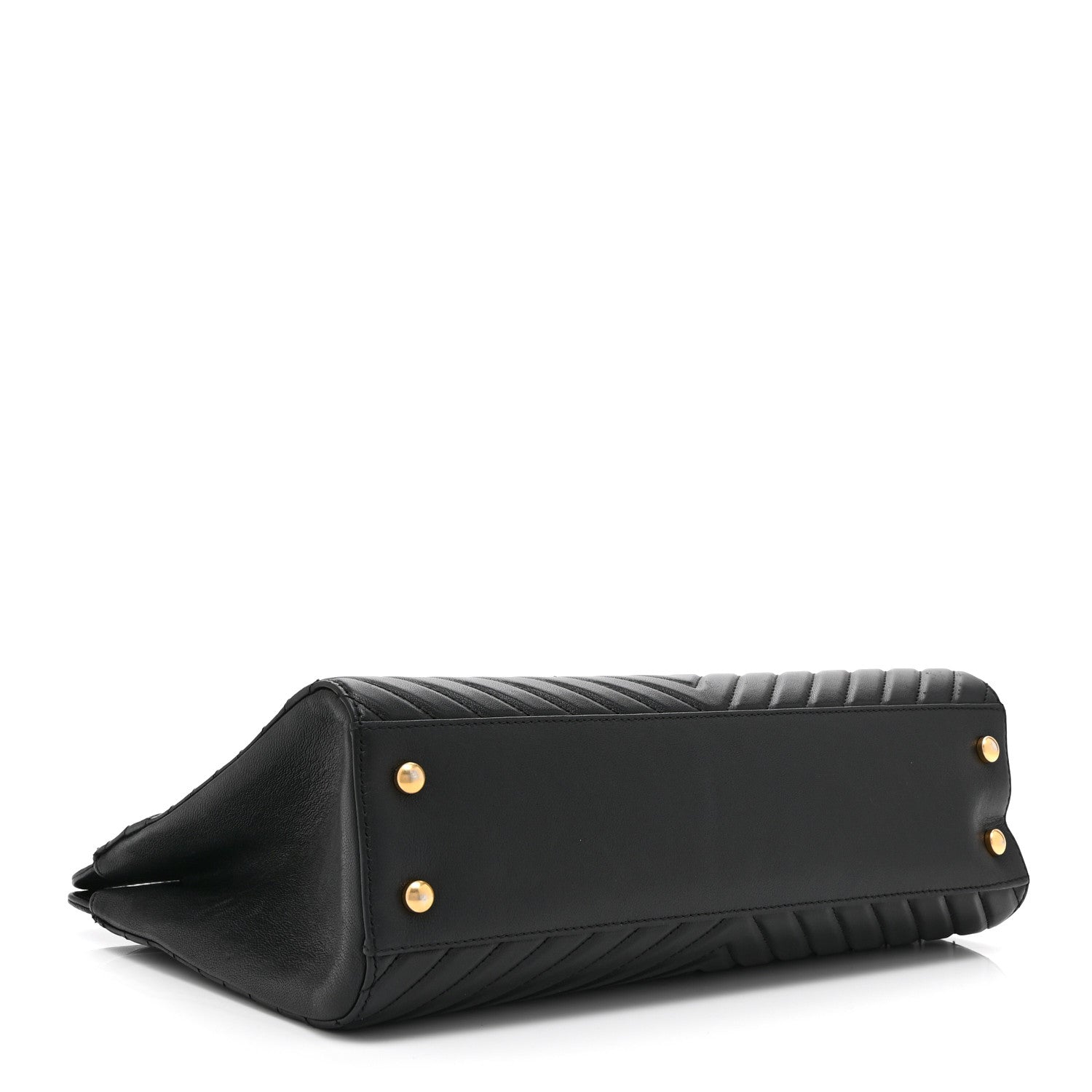 Chanel Shiny Sheepskin Chevron Quilted Collar and Tie Flap Black 4 of 10