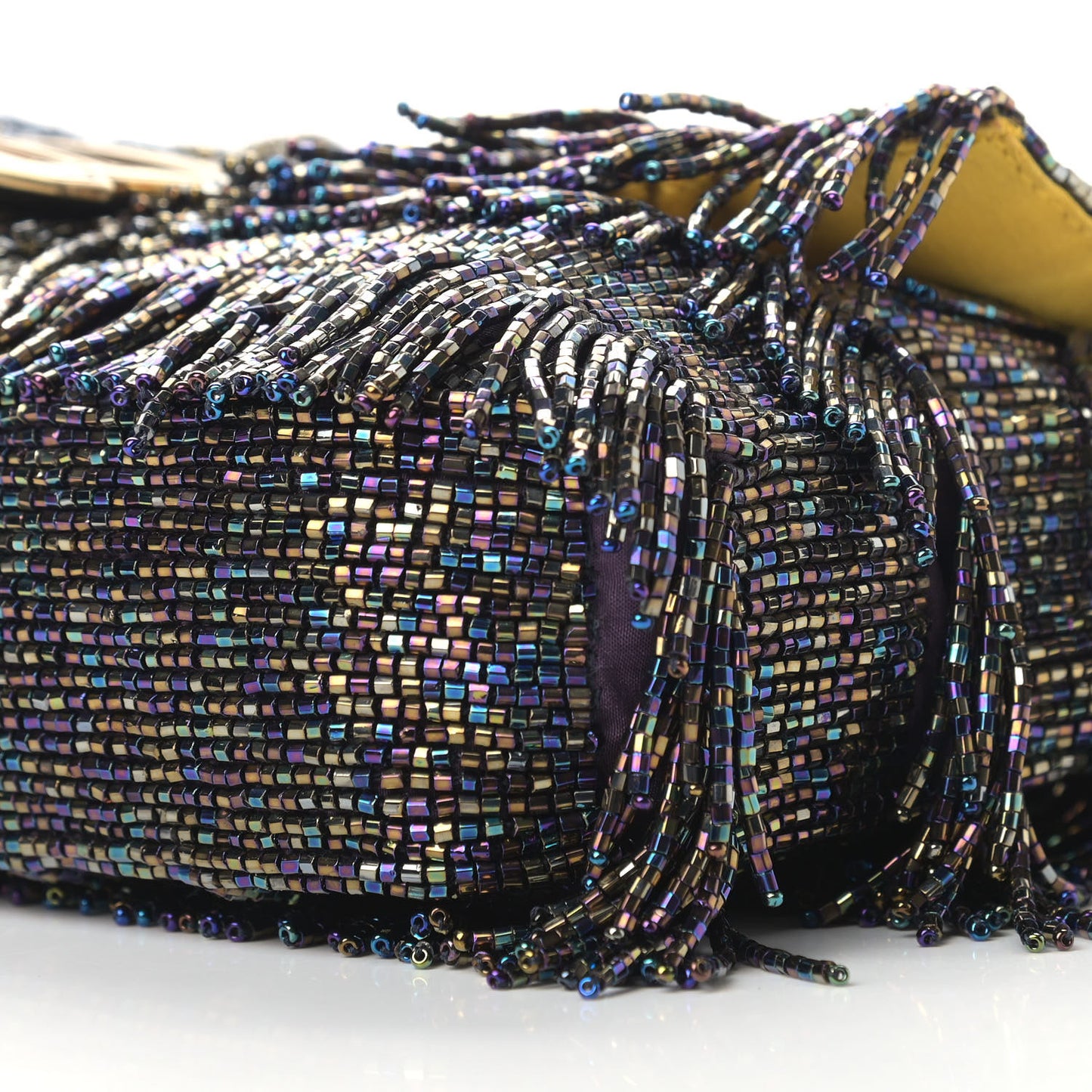 Lizard Beaded Fringe Baguette Multicolor