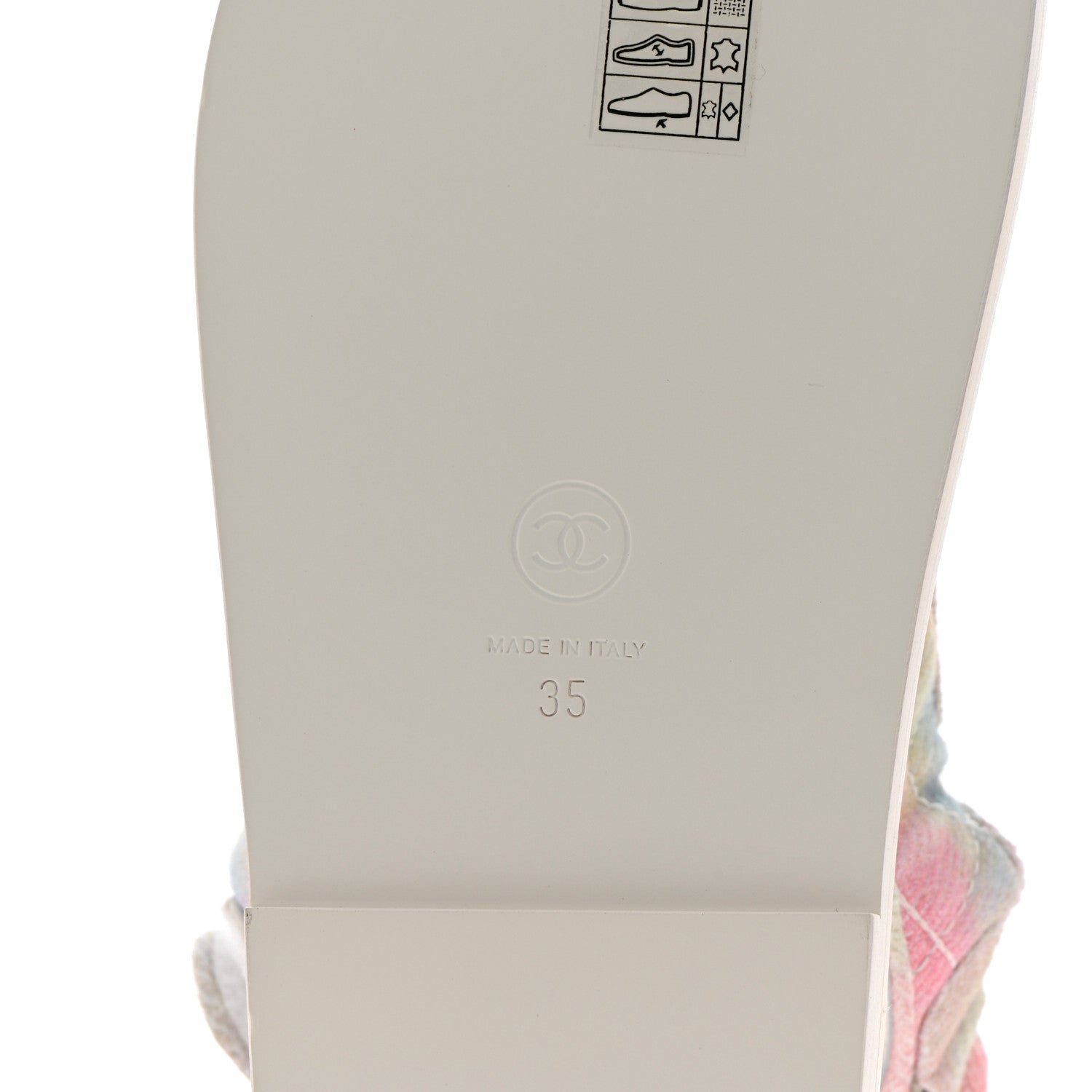 Chanel Printed Fabric Quilted Dad Sandals 35 Green Pink Blue 8 of 12