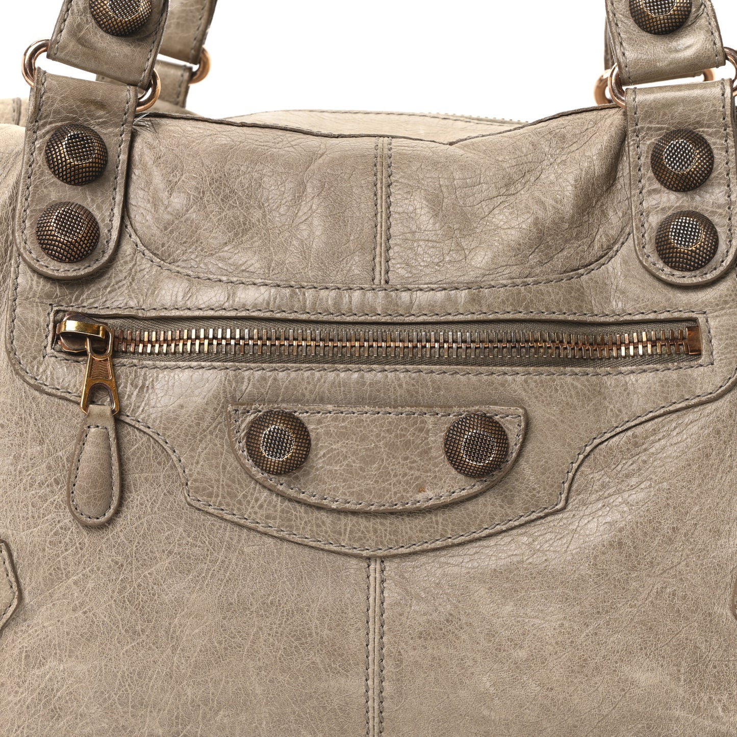 Agneau Giant 21 Rose Gold Hardware Work Papyrus