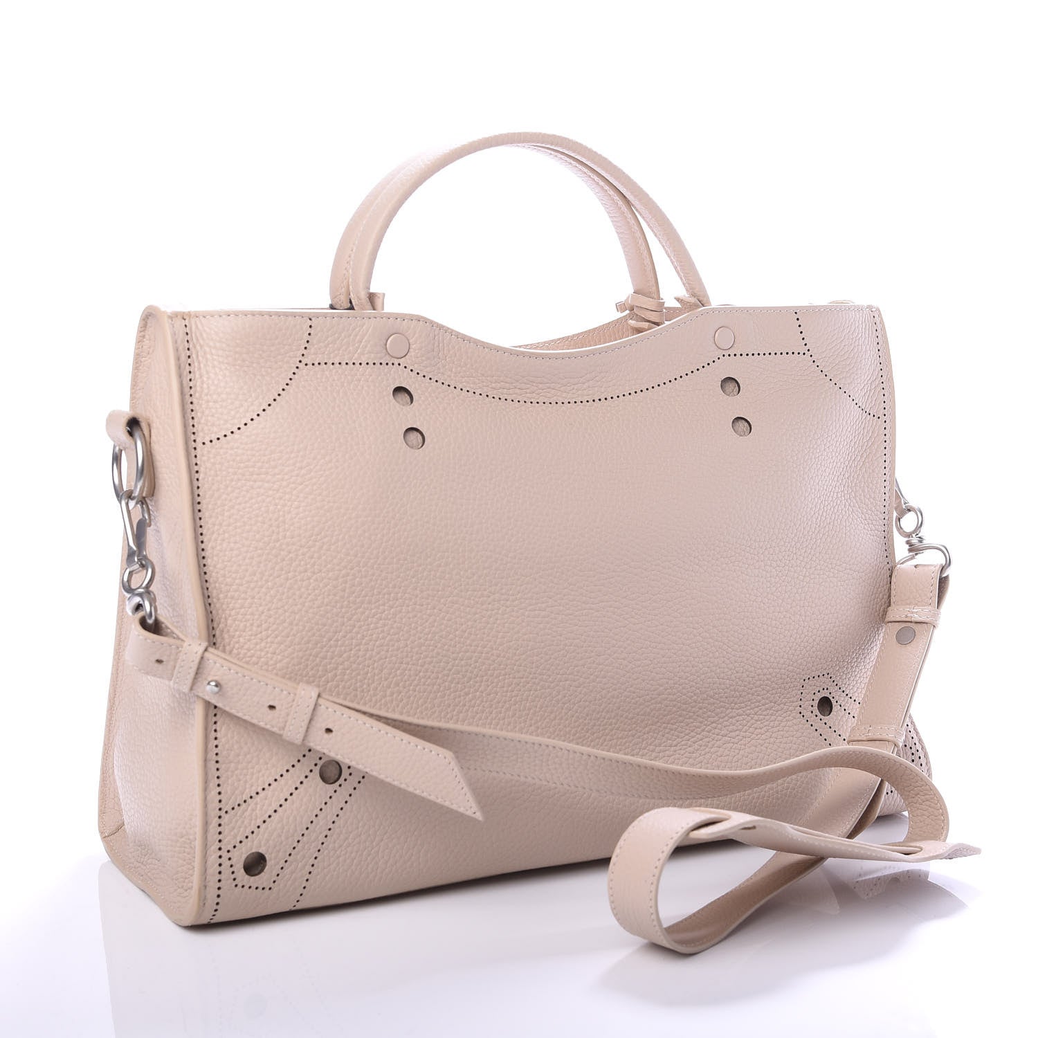 Balenciaga Veau Grana Perforated Blackout Hardware City Beige Poudre 3 of 9