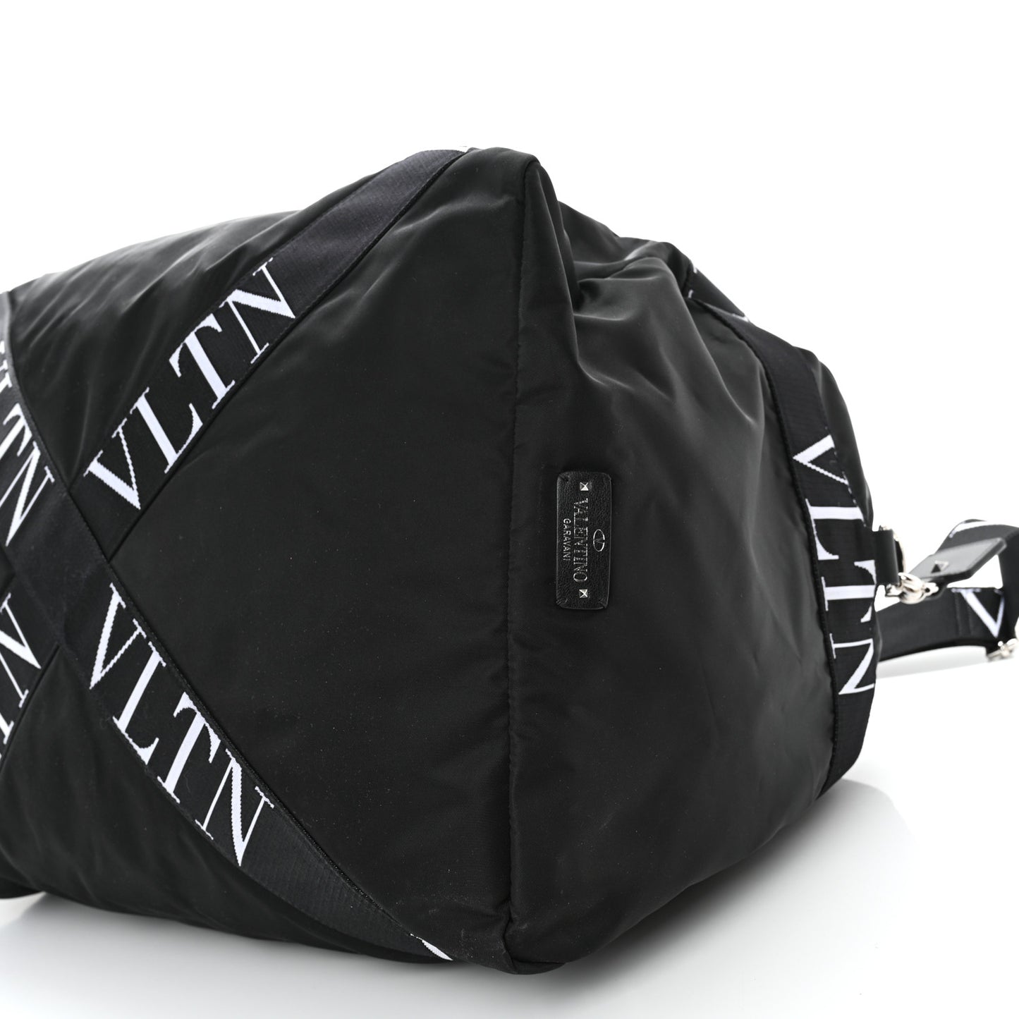 Nylon Ribbon VLTN Duffle Bag Black
