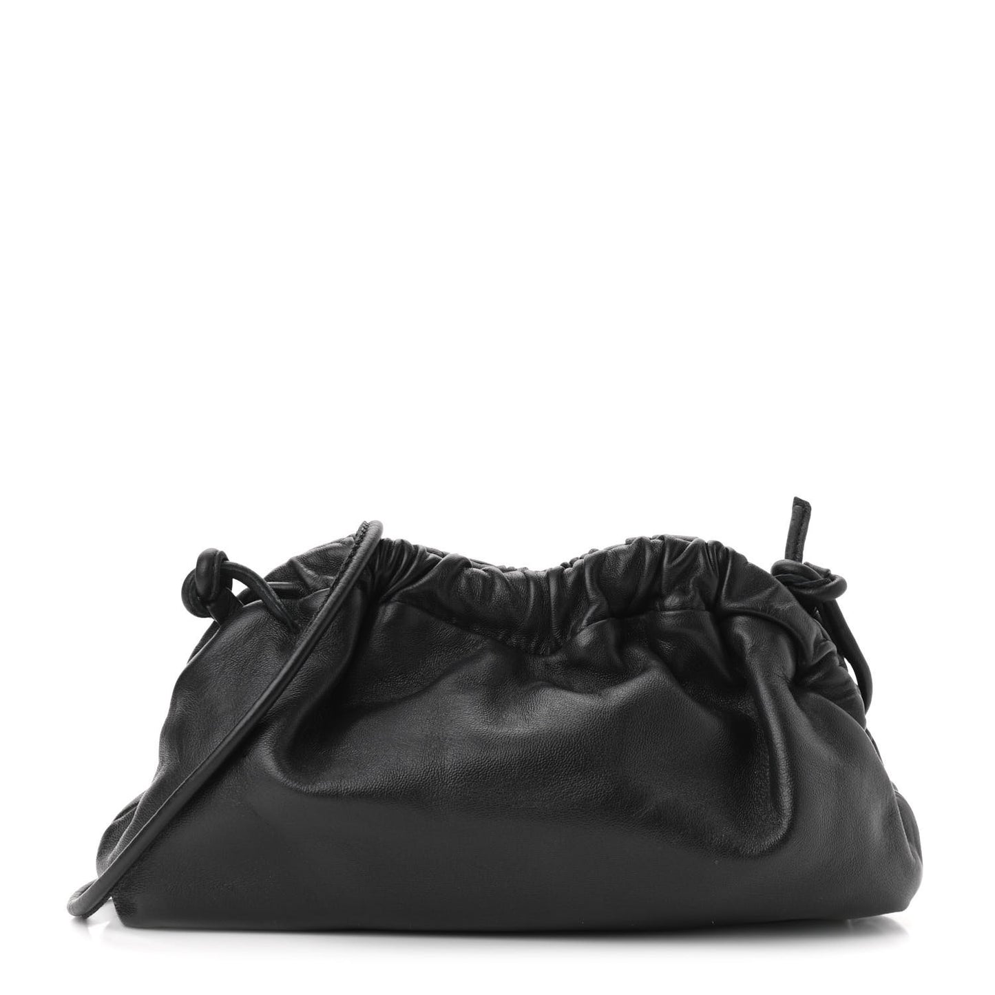 Lambskin Mini Cloud Clutch Black Flamma