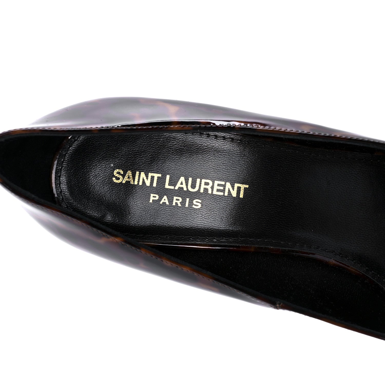 Saint Laurent Patent Tartaruga Kiki 85 Pump 39.5 Manto Naturale 7 of 8