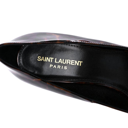 Saint Laurent Patent Tartaruga Kiki 85 Pump 39.5 Manto Naturale 7 of 8
