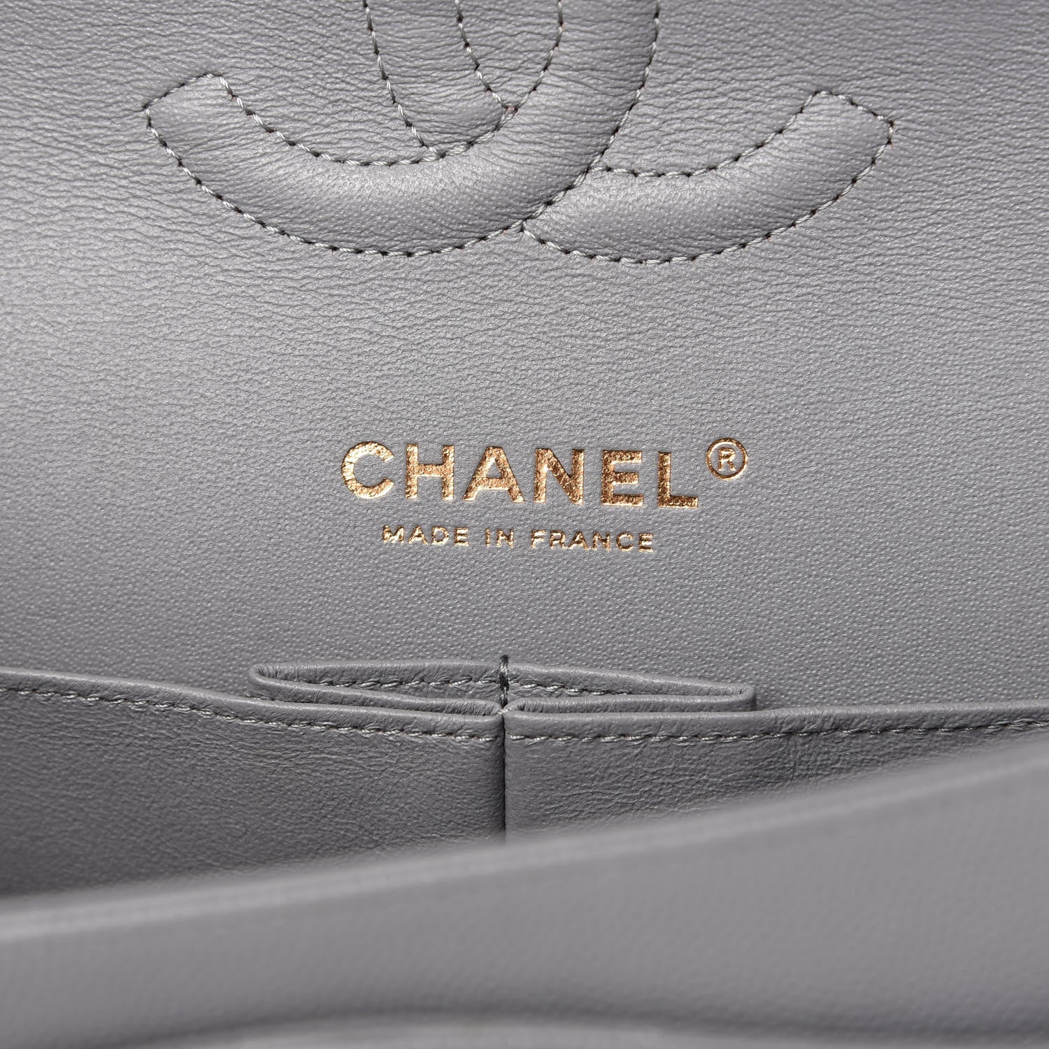 Chanel Caviar Quilted Medium Double Flap Grey 8 of 12