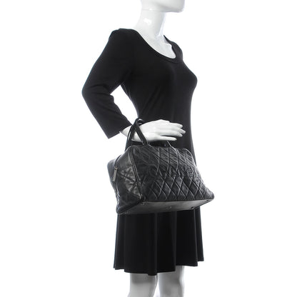 Chanel Caviar Patent Quilted Large Bowler Black 2 of 13