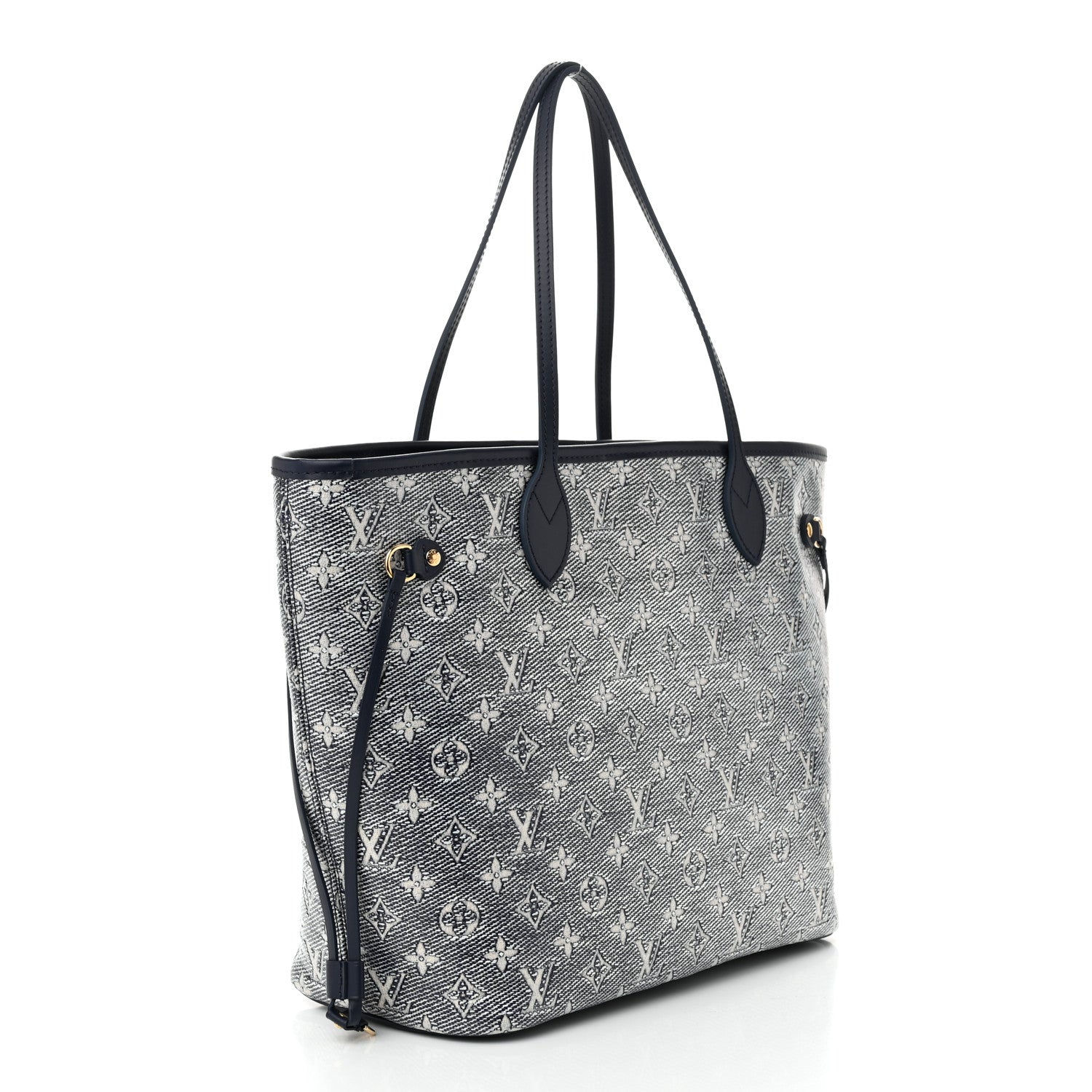Louis Vuitton Monoglam Neverfull MM Blue 4 of 10