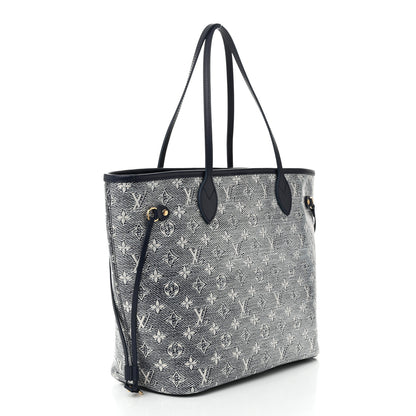 Louis Vuitton Monoglam Neverfull MM Blue 4 of 10