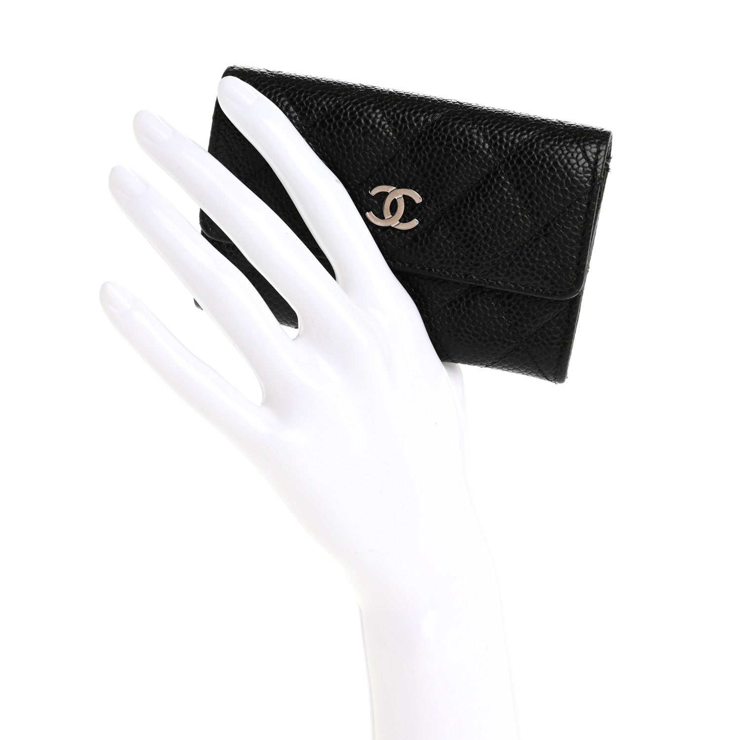 Chanel Caviar Quilted Flap Card Holder Black 2 of 15