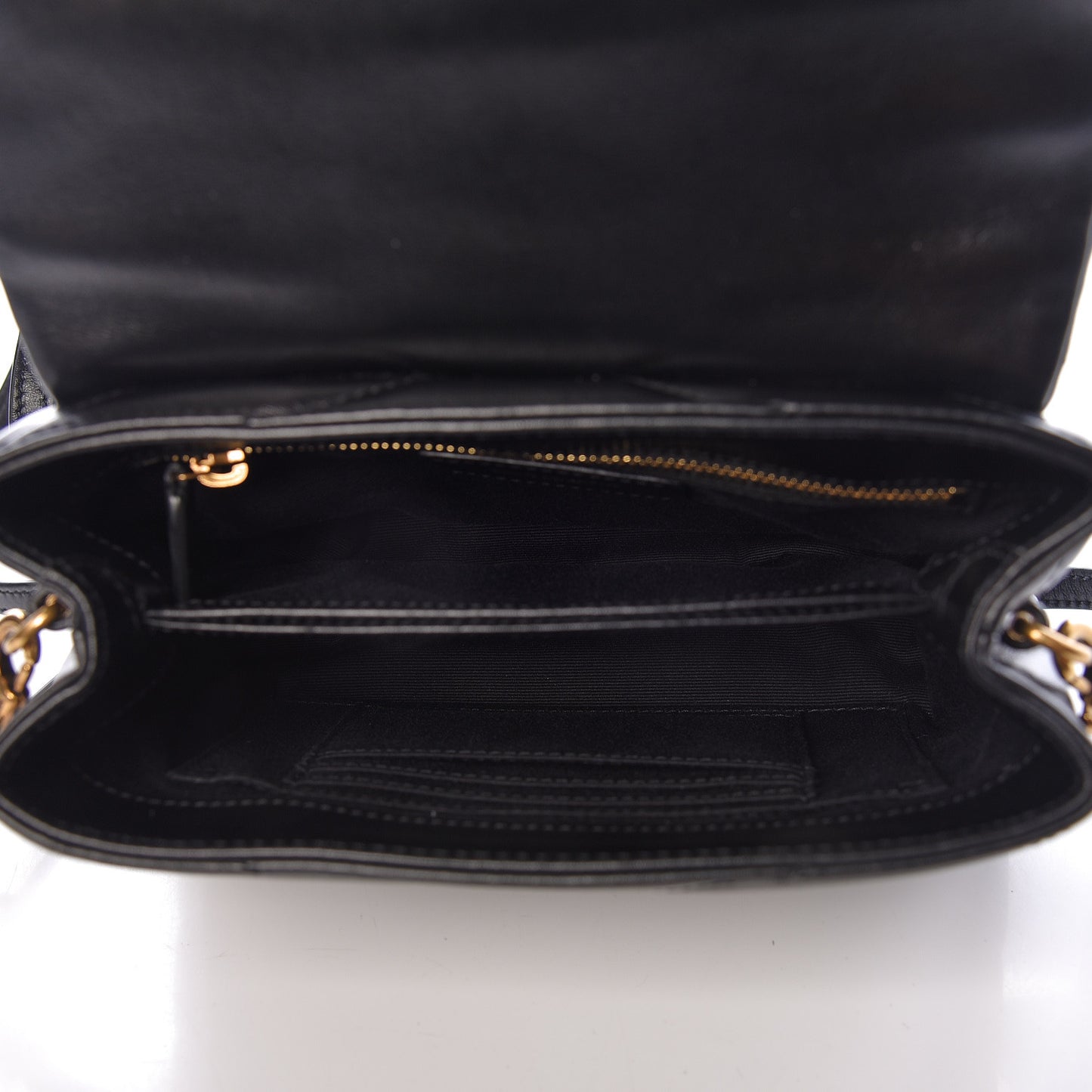 Calfskin Y Quilted Monogram Toy Loulou Crossbody Bag Black