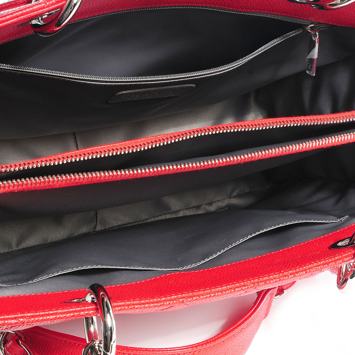 Chanel Caviar Grand Shopping Tote GST Red 6 of 8