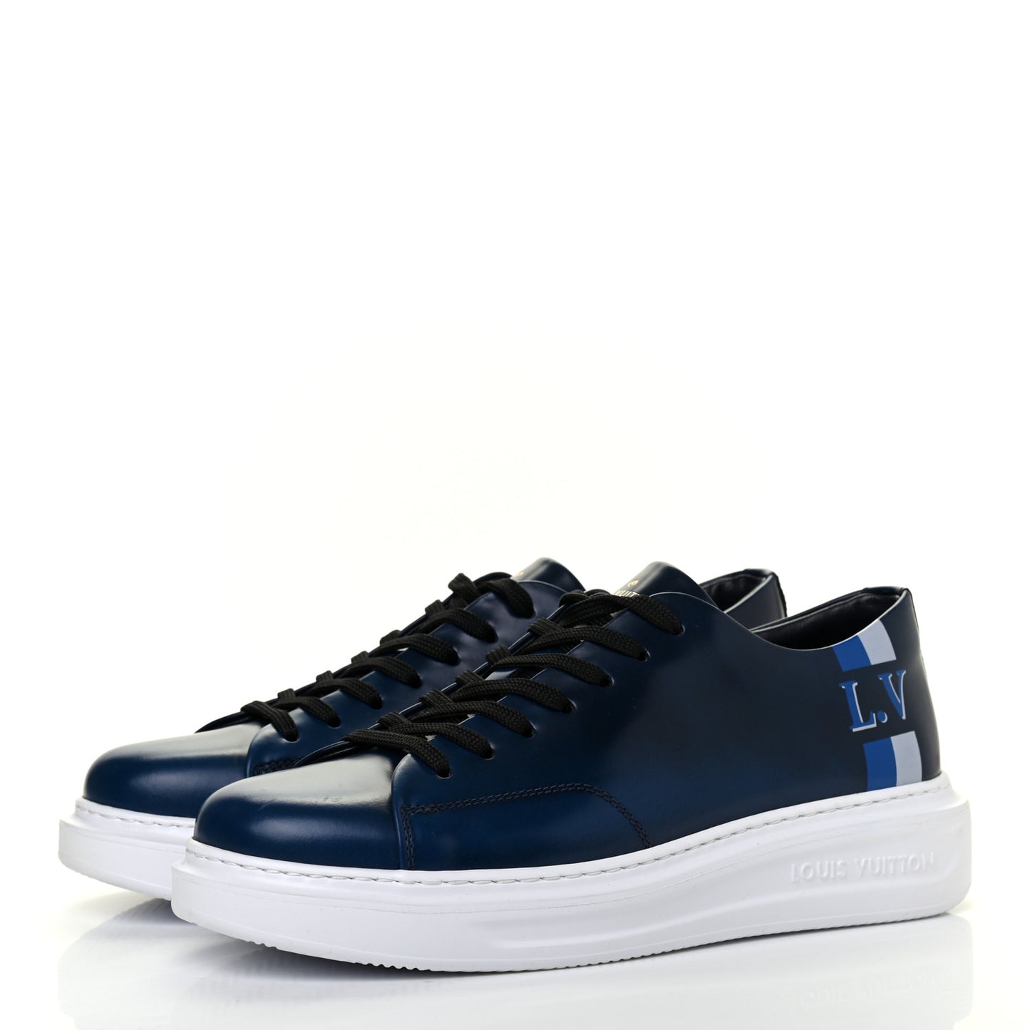 Calfskin Mens LV Beverly Hills Sneakers 5 Marine