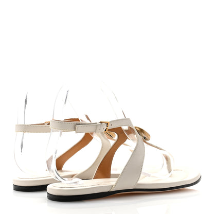 Gucci Nappa Charlotte Double G Thong Flat Sandals 37.5 White 4 of 7