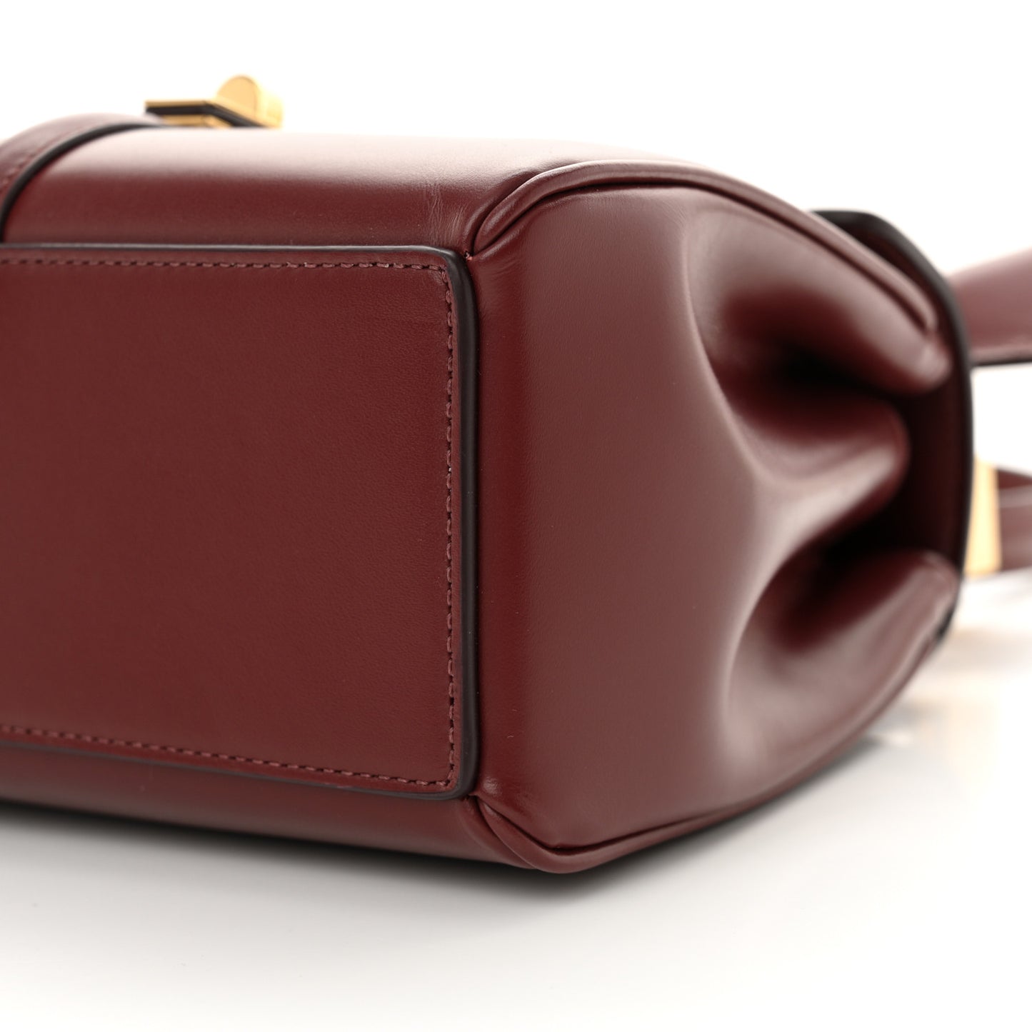 Satinated Calfskin Mini 16 Top Handle Bag Light Burgundy