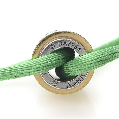 Cartier 18K Yellow Gold Stainless Steel Santos Adjustable Cord Bracelet Green 4 of 5