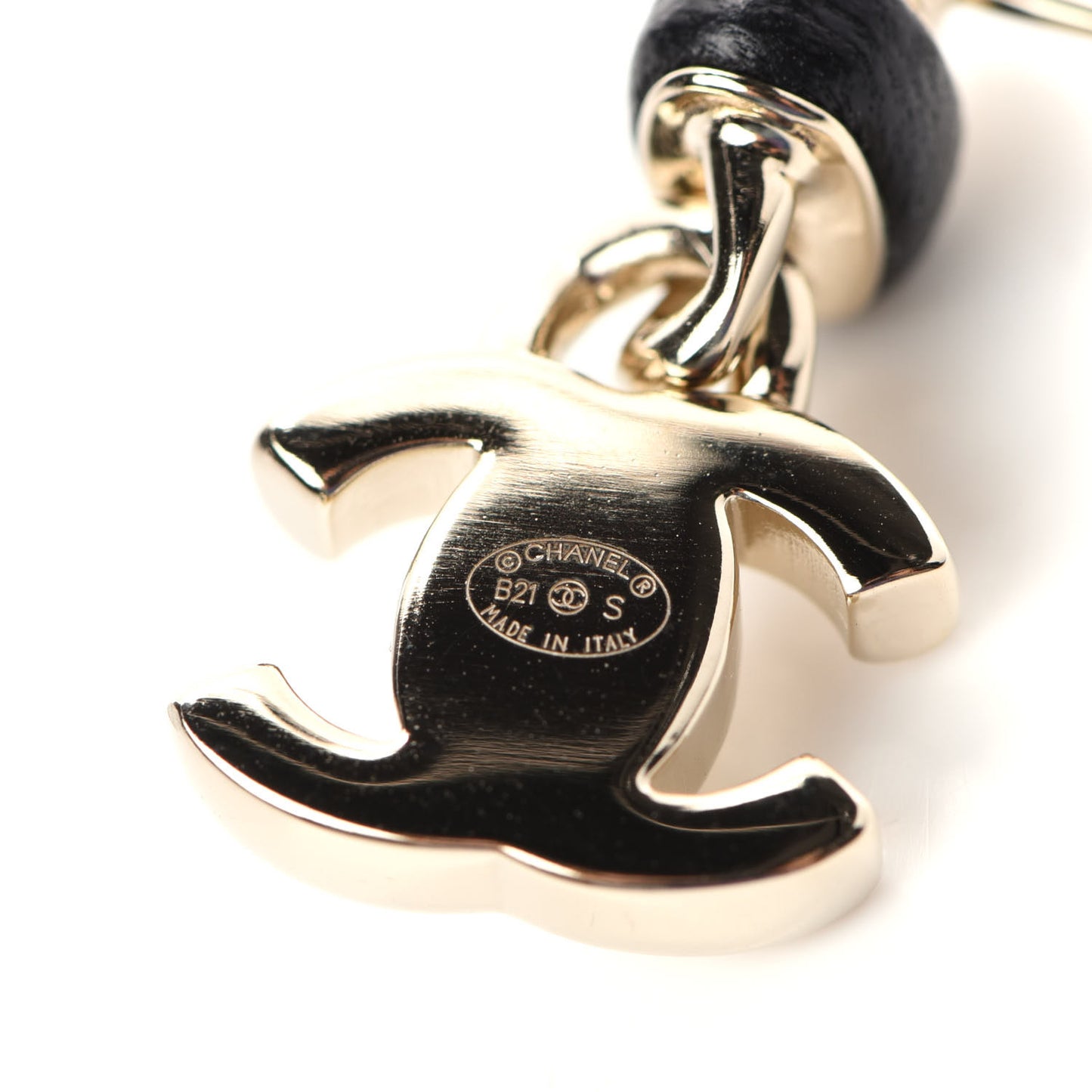 Lambskin CC Turnlock Drop Earrings Gold Black