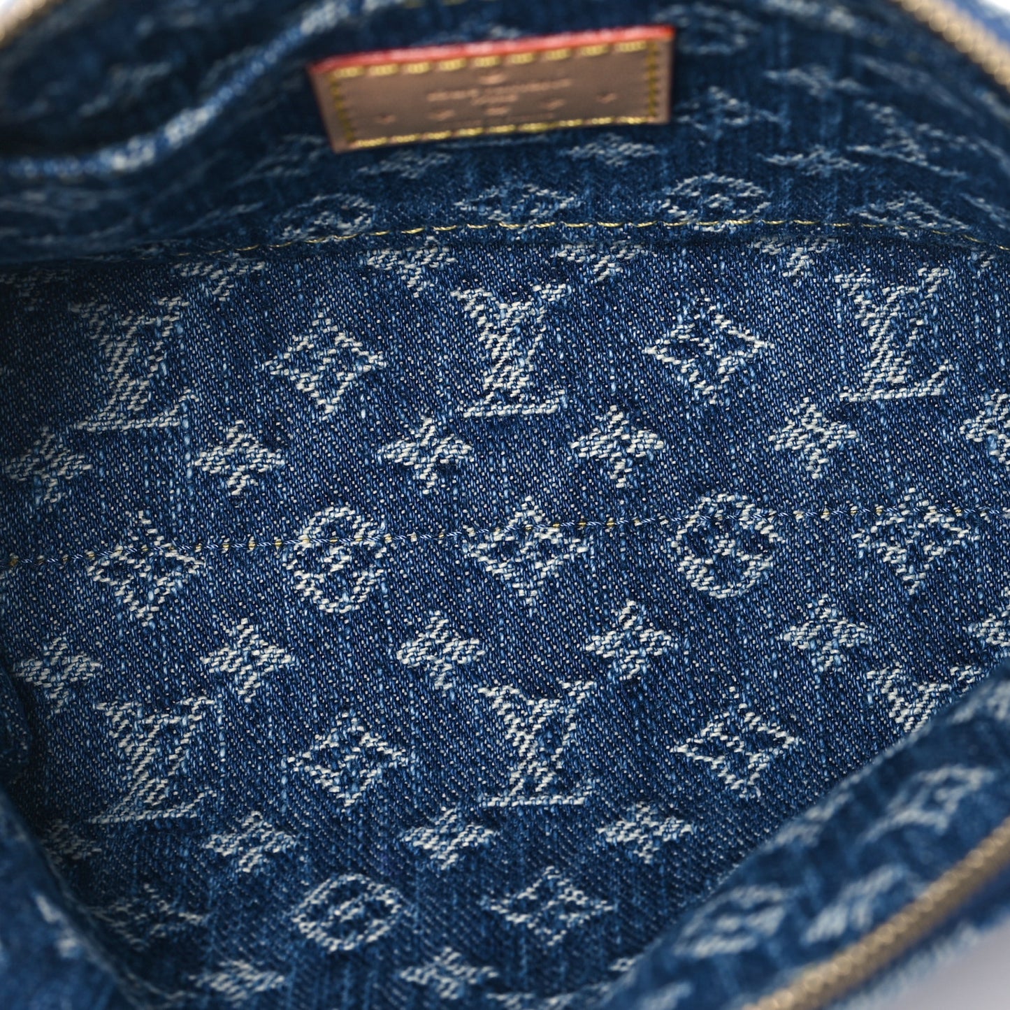 Denim Giant Monogram Pochette Cosmetique PM Denim Blue