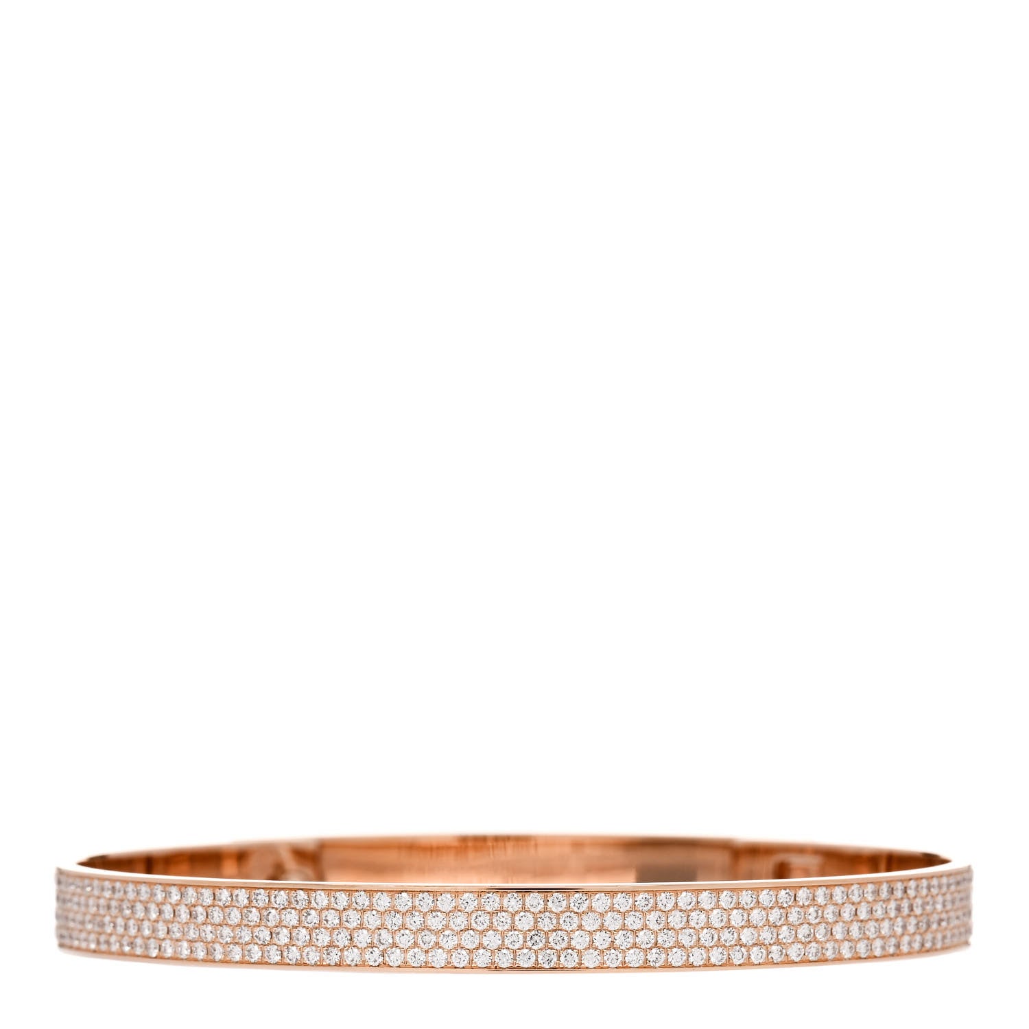 Hermes 18K Rose Gold Diamond PM Collier De Chien Full Pave Bracelet LG 2 of 3