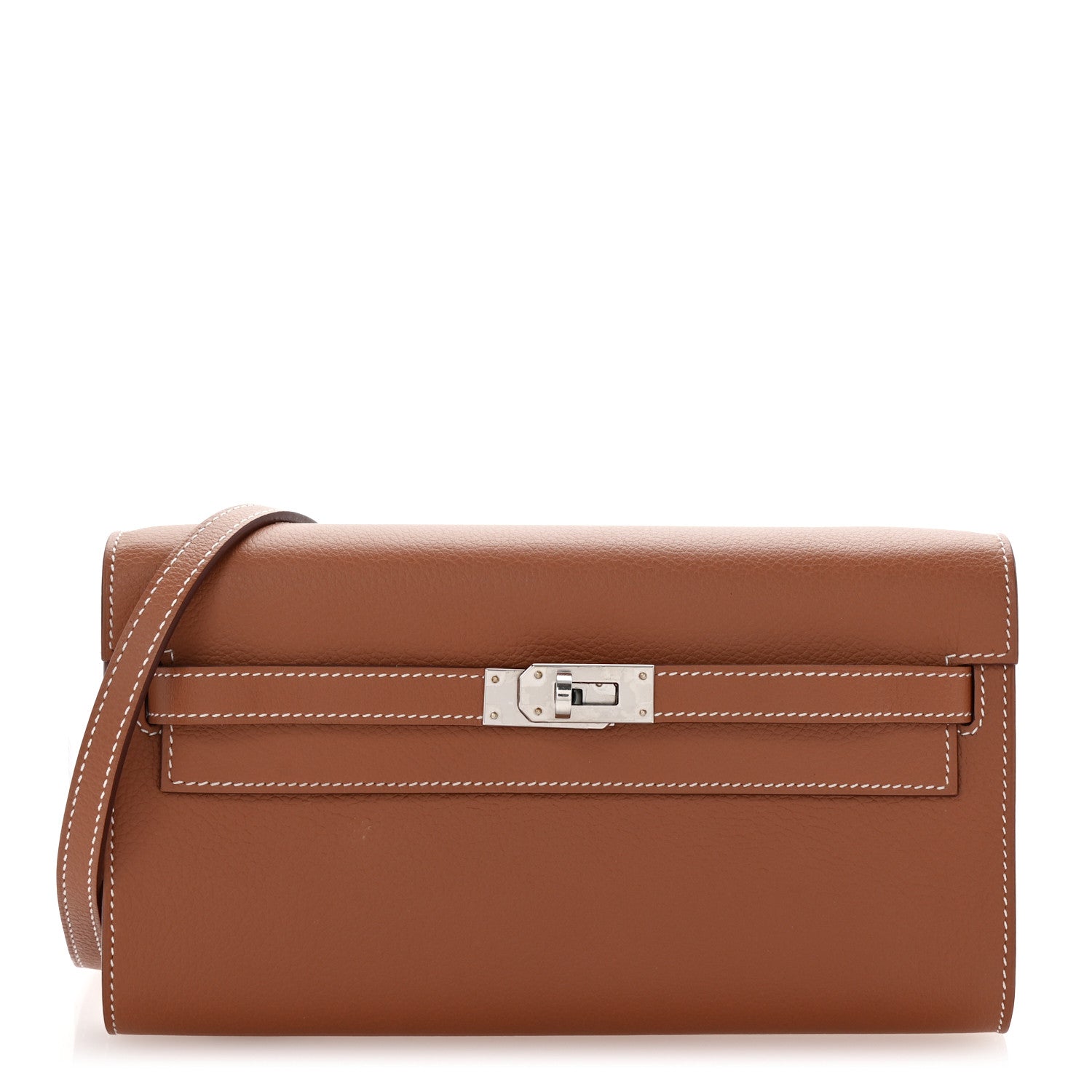 Hermes Evercolor Kelly Wallet To Go Gold 1 of 11