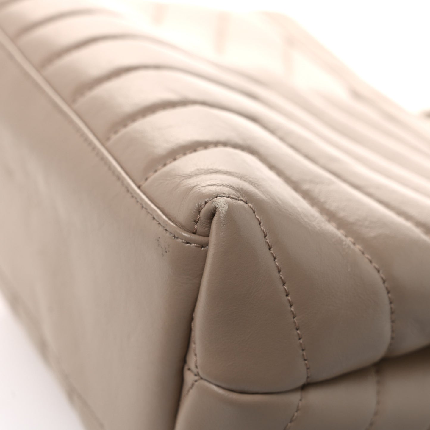 Calfskin Y Quilted Monogram Small Loulou Chain Satchel Dark Beige