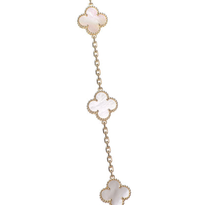 Van Cleef & Arpels 18K Yellow Gold Mother of Pearl 20 Motifs Vintage Alhambra Necklace 7 of 8