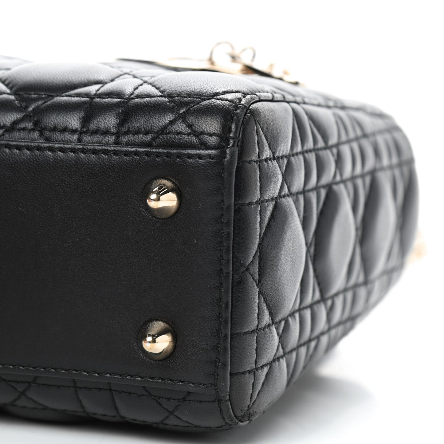 Lambskin Cannage Small Lucky Badges My Lady Dior Black