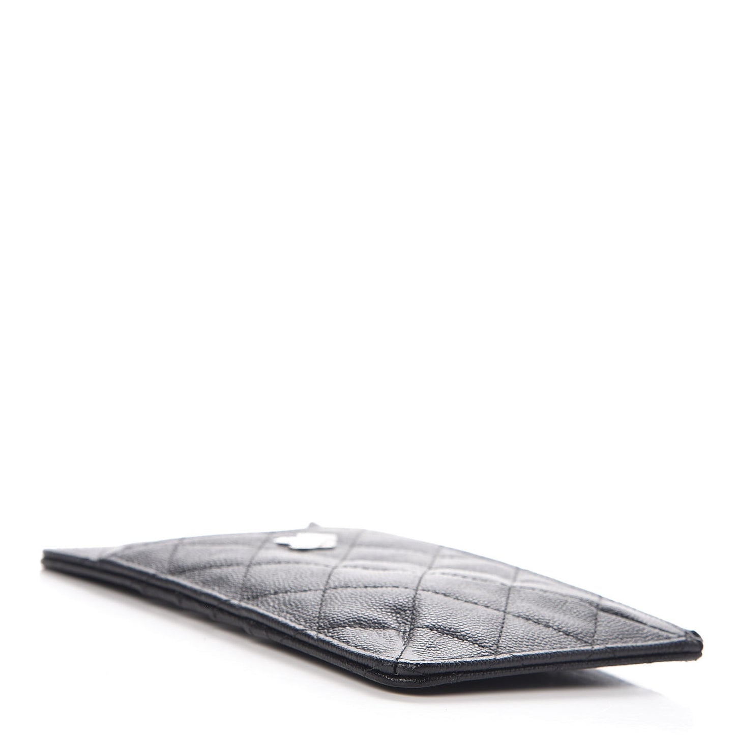 Caviar Quilted Classic Flat Wallet Pouch Black