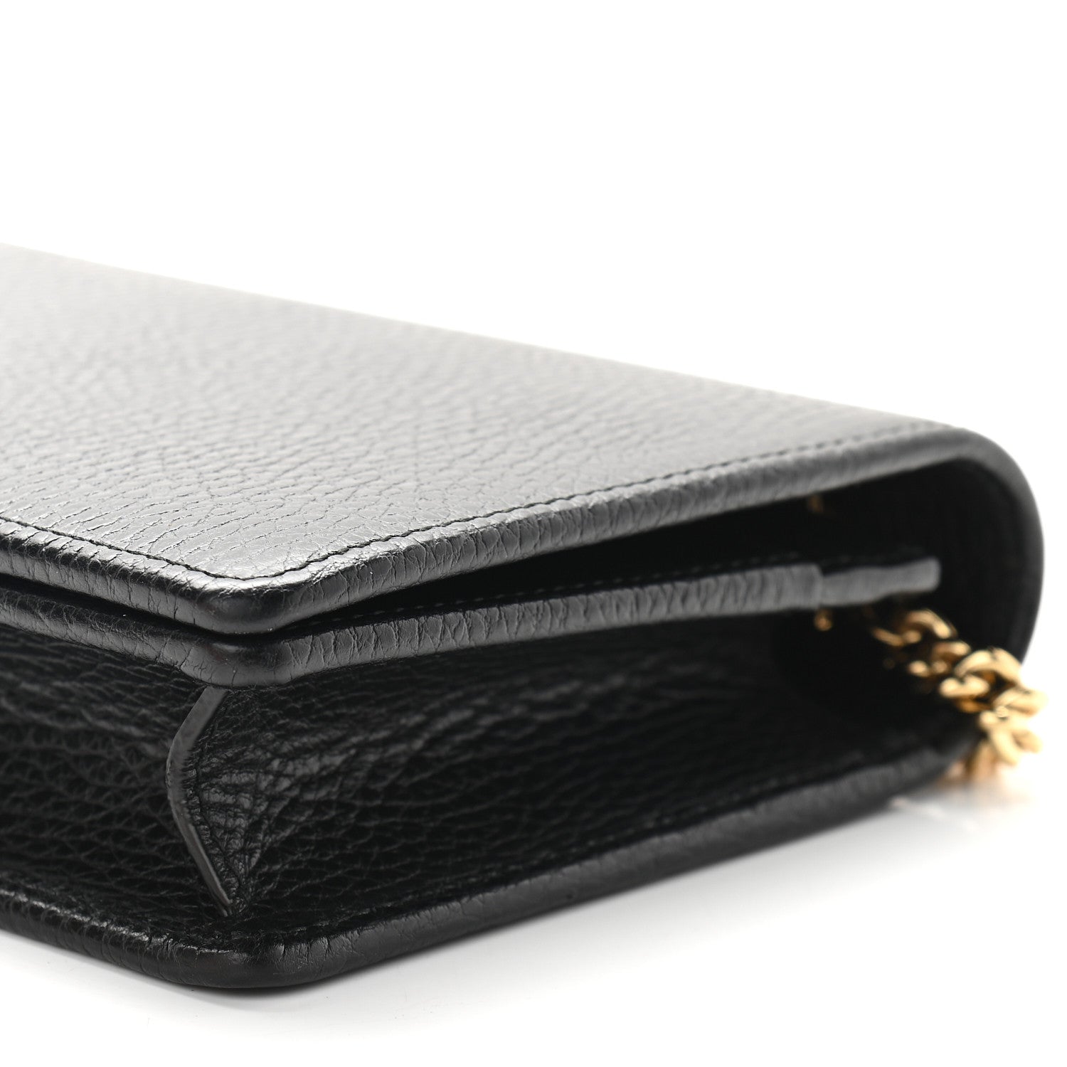 Gucci Calfskin Mini GG Marmont Chain Wallet Black 8 of 8