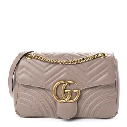 Gucci Calfskin Matelasse Medium GG Marmont Shoulder Bag Porcelain Rose 1 of 10