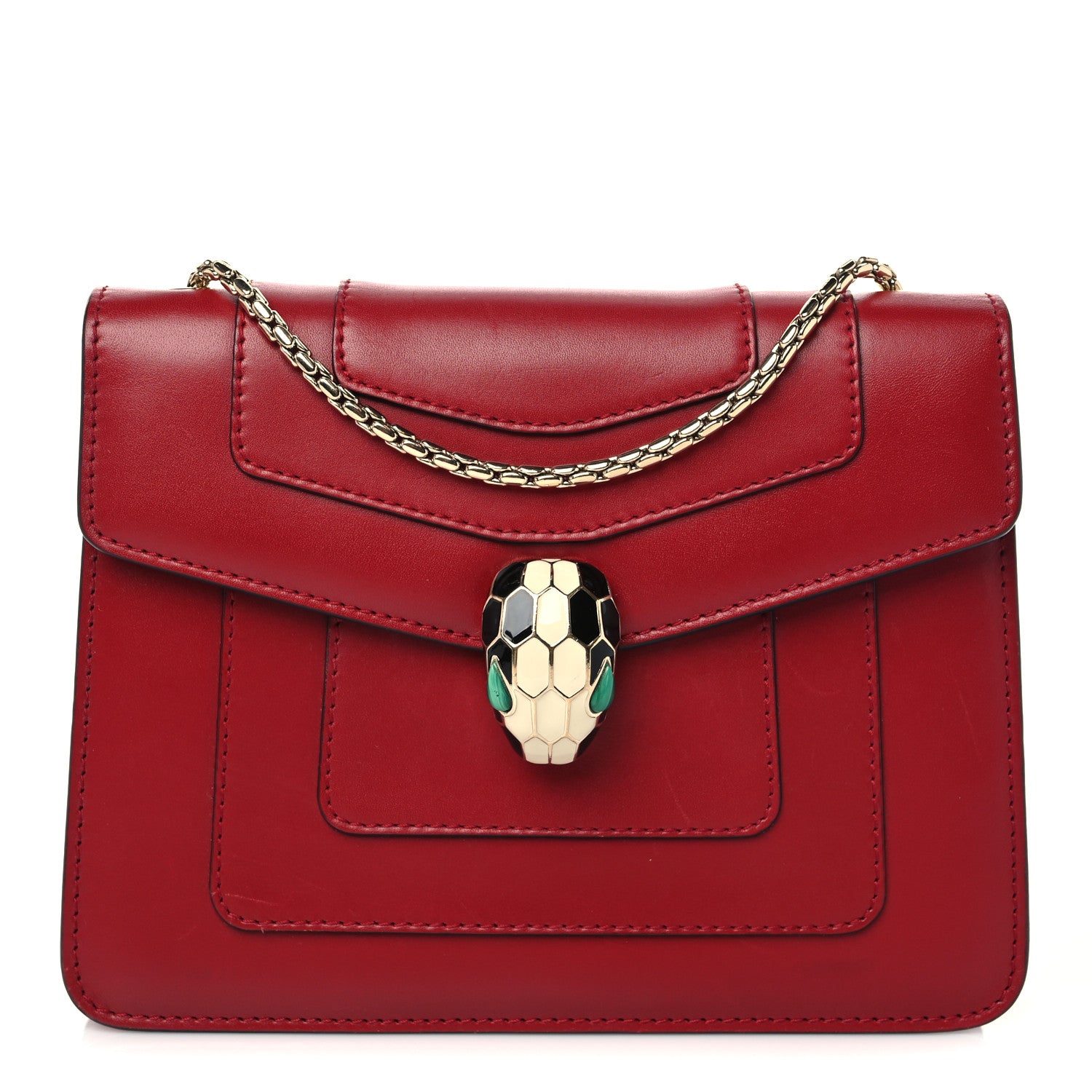 Bulgari Calfskin Serpenti Forever Crossbody Bag Ruby Red 1 of 8