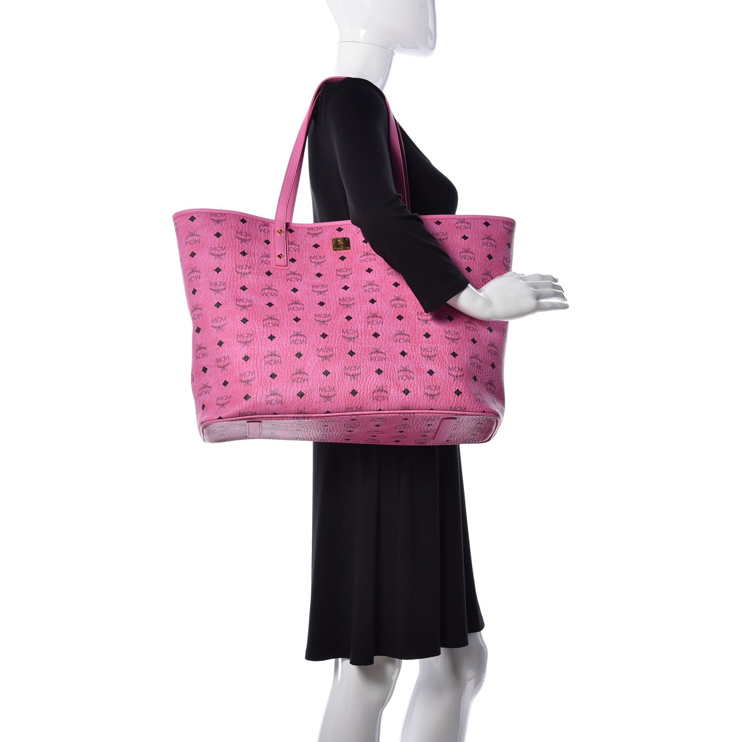 MCM Visetos Medium Liz Reversible Shopper Tote Pink 2 of 7