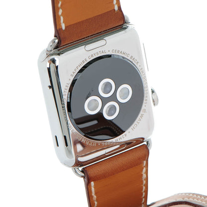 Hermes Barenia 42mm Apple Watch Cuff Fauve 4 of 10