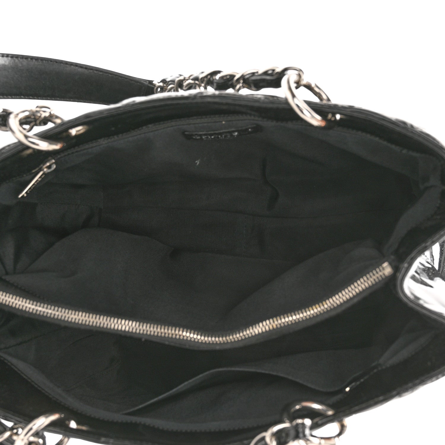 Chanel Patent Quilted Grand Shopping Tote GST Black 4 of 11