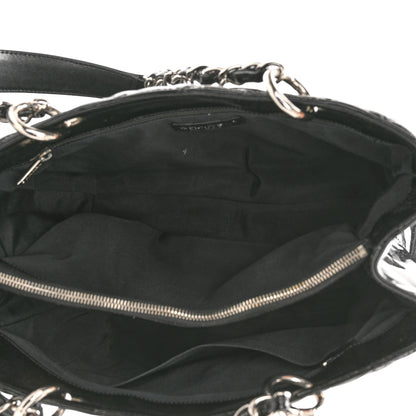 Chanel Patent Quilted Grand Shopping Tote GST Black 4 of 11