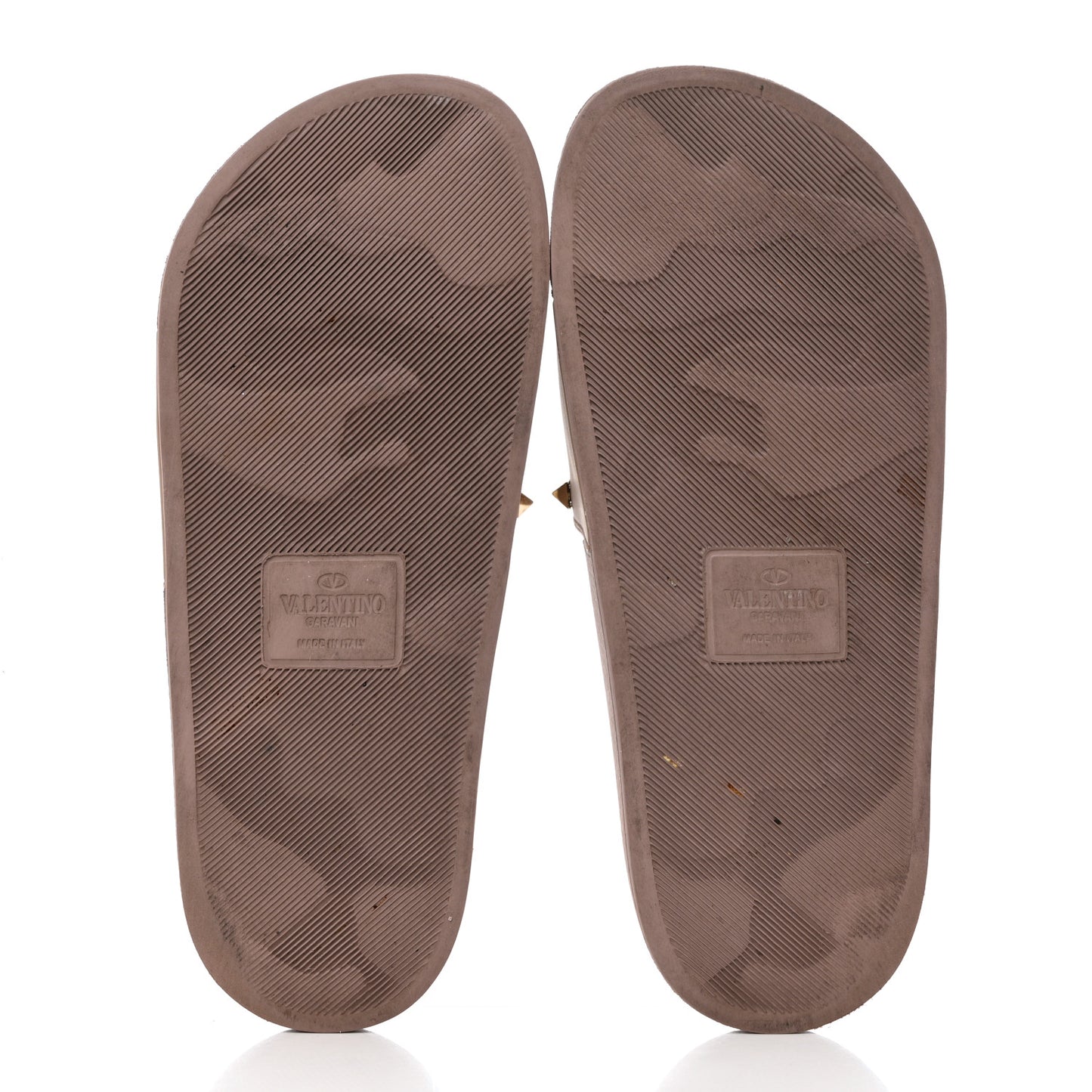 Rubber Rockstud Slide Sandals 38 Poudre