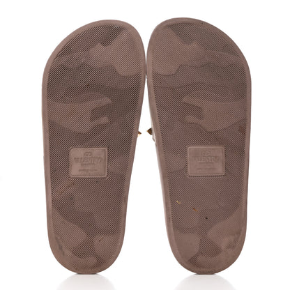 Valentino Garavani Rubber Rockstud Slide Sandals 38 Poudre 5 of 13