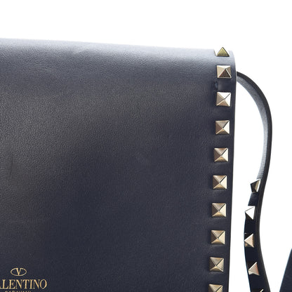 Valentino Garavani Vitello Medium Rockstud Flip Lock Crossbody Bag Pure Blue 9 of 11