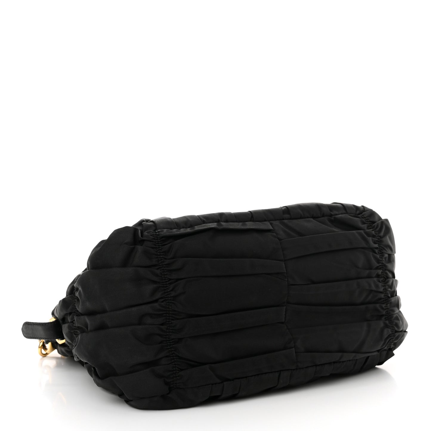 Tessuto Nylon Nappa Braided Gaufre Shopping Satchel Black