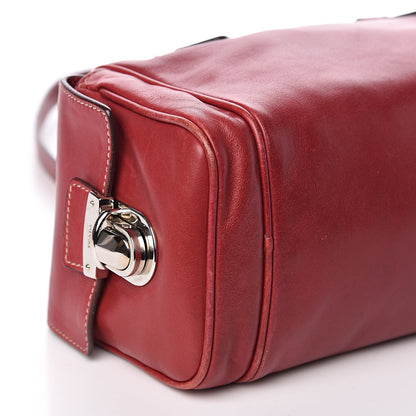 Prada Vitello Heavy Side Pocket Shoulder Bag Cherry 7 of 13