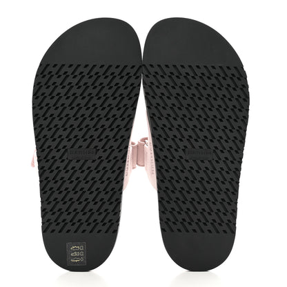 Hermes Suede Goatskin Womens Chypre Sandals 37.5 Rose Porcelaine 5 of 9