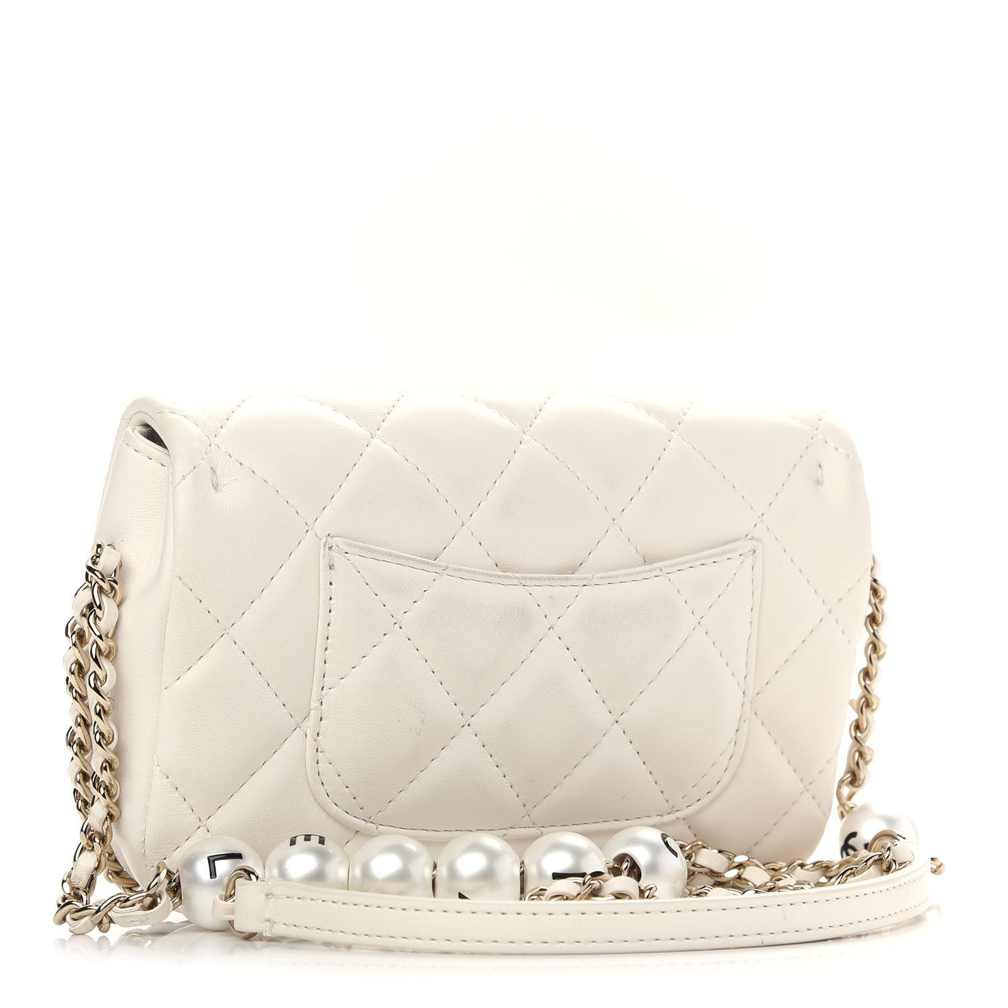 Lambskin Quilted Mini My Precious Flap White