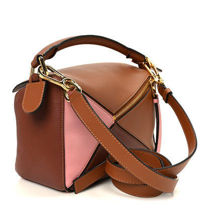 Loewe Calfskin Small Puzzle Bag Tan Medium Pink 3 of 11