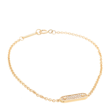 Tiffany 18K Yellow Gold Diamond Tag Chain Bracelet 1 of 6