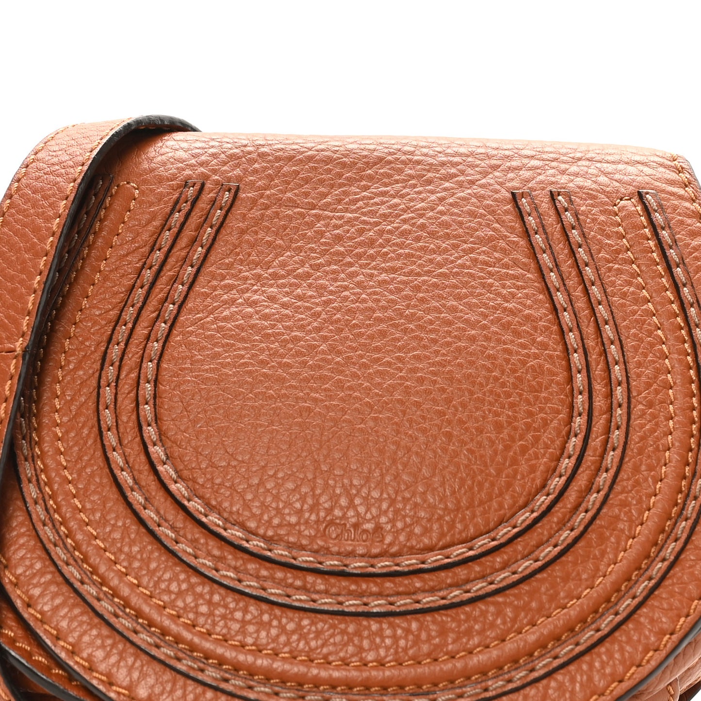 Calfskin Mini Marcie Round Crossbody Bag Tan