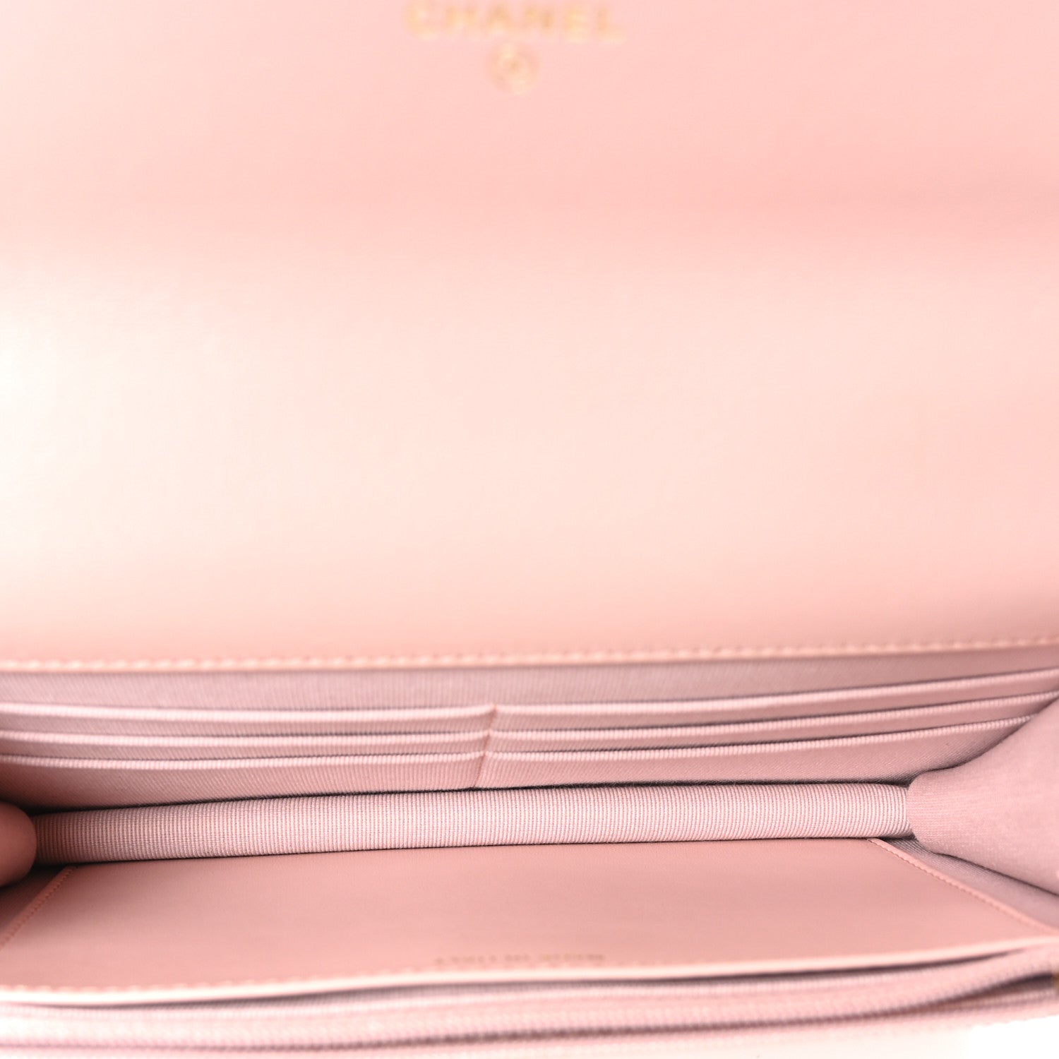 Chanel Lambskin Quilted Chanel 19 Wallet On Chain WOC Light Pink 5 of 11